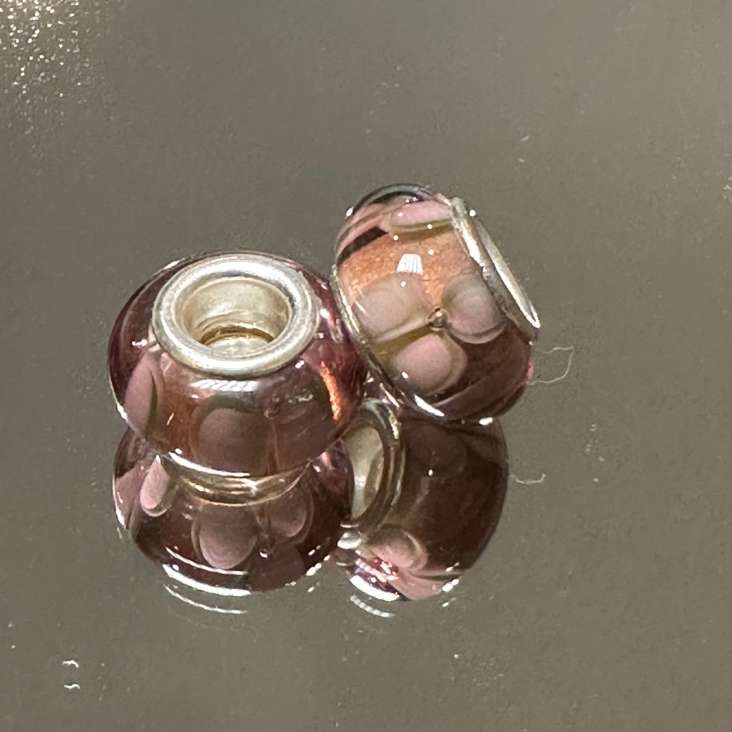 Beads - Dustry Pink Flowers