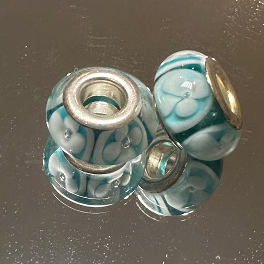 Beads -  Blue Flower Pattern