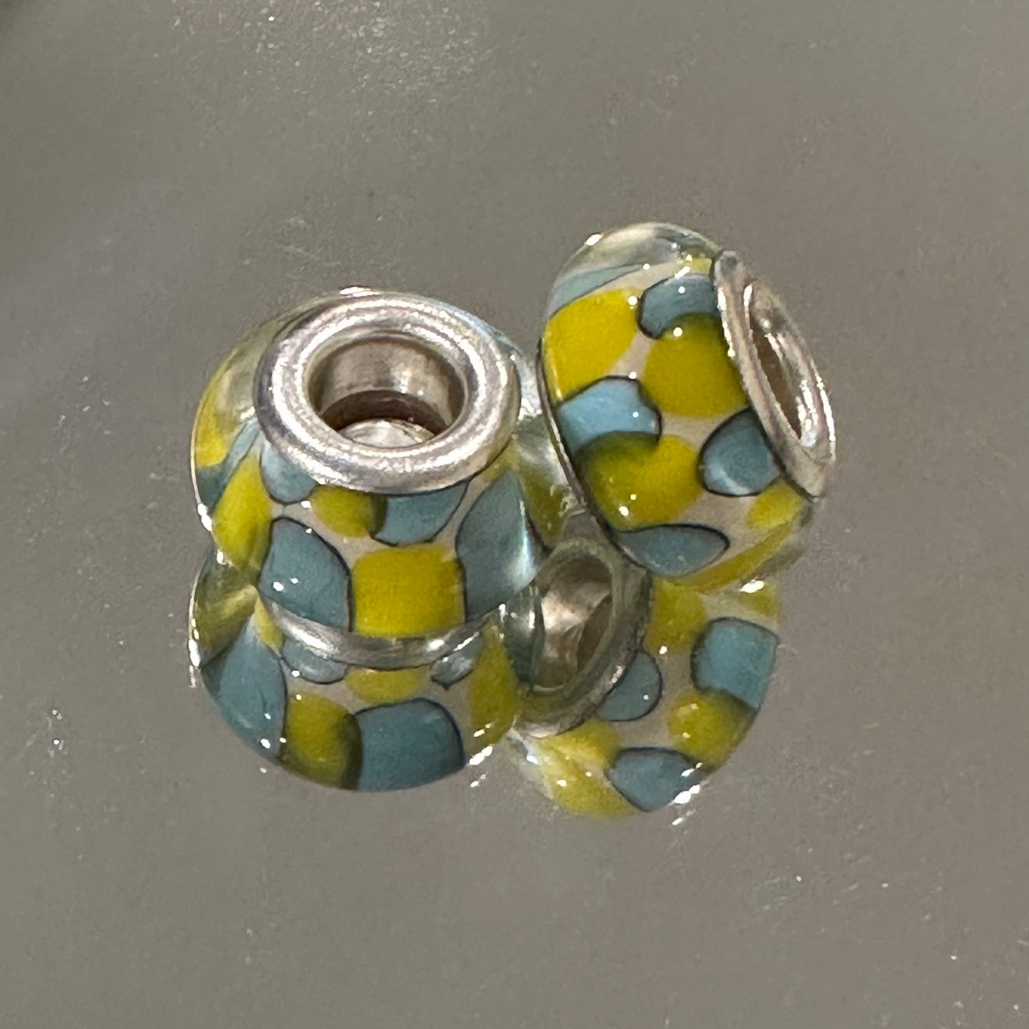 Beads -  yellow and Blue